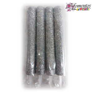 Bengala Brillo x4 Plata Plateado