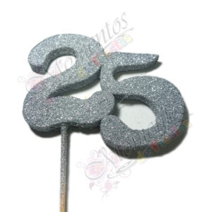 Adorno de Torta - 25 de telgopor Plateado x5 unidades