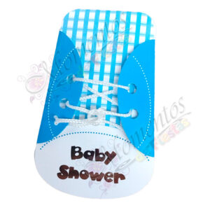 Tarjeta Zapatito con cordón Celeste x10 unidades [Cod. 3015]