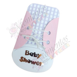 Tarjeta Zapatito con cordón Rosa x10 unidades [Cod. 3016]