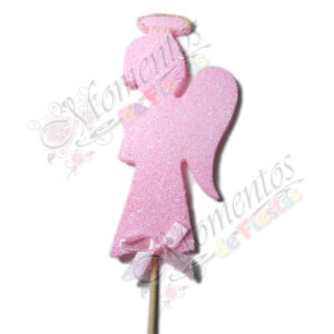 Adorno de Torta - Angel Chico Rosa x5 unidades