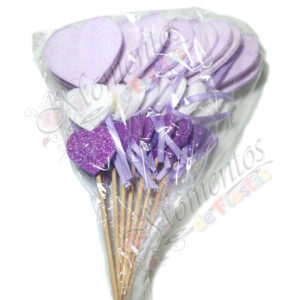 Adorno de torta - Corazón Vertical Celeste x5 unidades