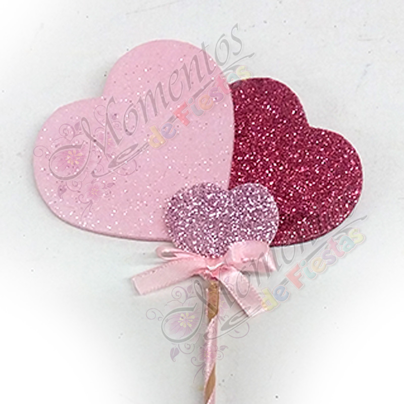 Adorno de torta - Corazón Trio Surtido x5 unidades