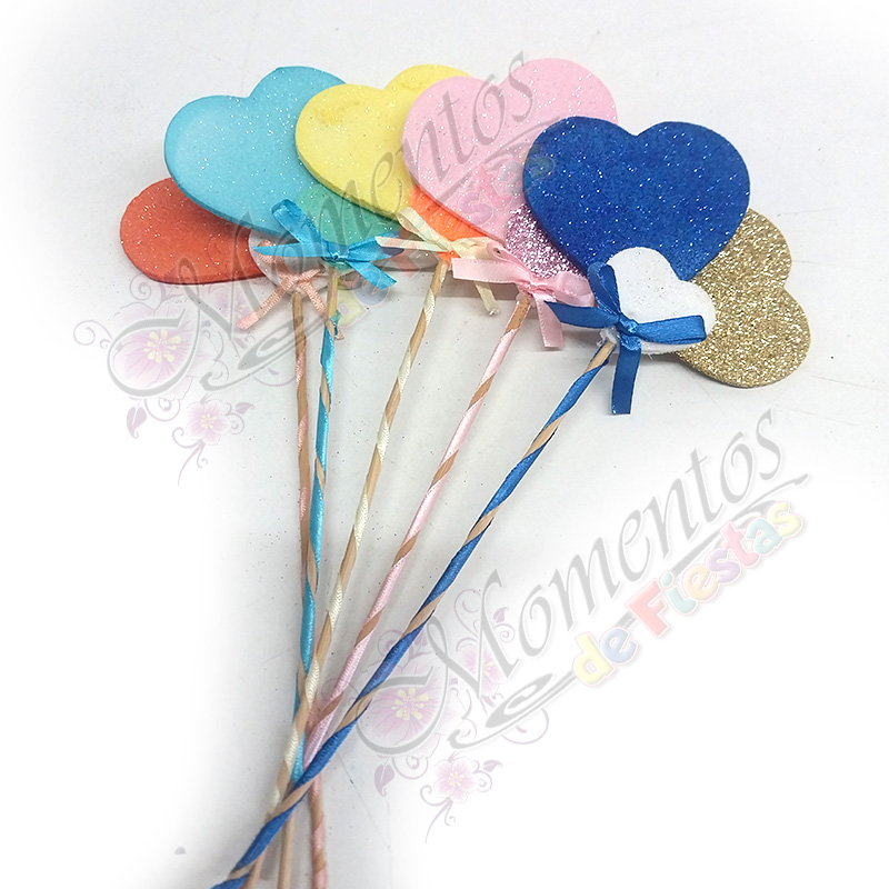 Adorno de torta - Corazón Trio Surtido x5 unidades - Image 3