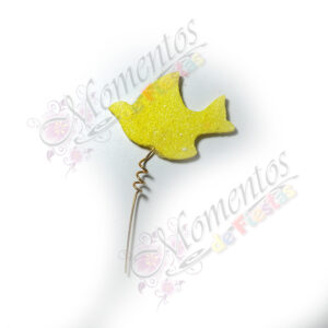 Adorno de Torta - palomita mini amarilla x10 unidades