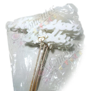 Adorno de Torta - Frase Nuestra Boda x5 unidades