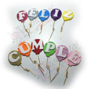Adorno de Torta - Set Globitos "Feliz Cumple"