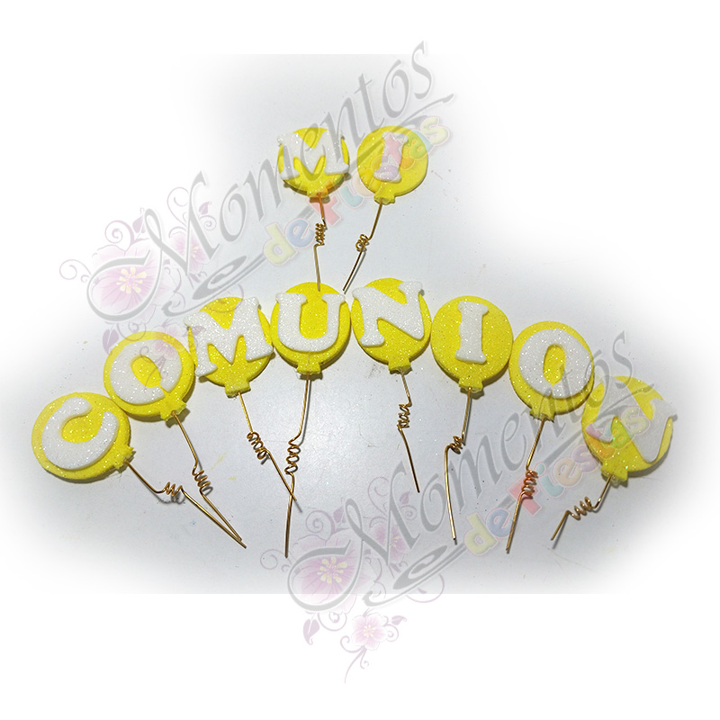 Adorno de Torta - Set Globitos "Mi Comunion"