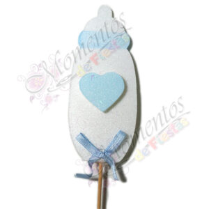 Adorno de Torta - Mamadera Celeste x5 unidades