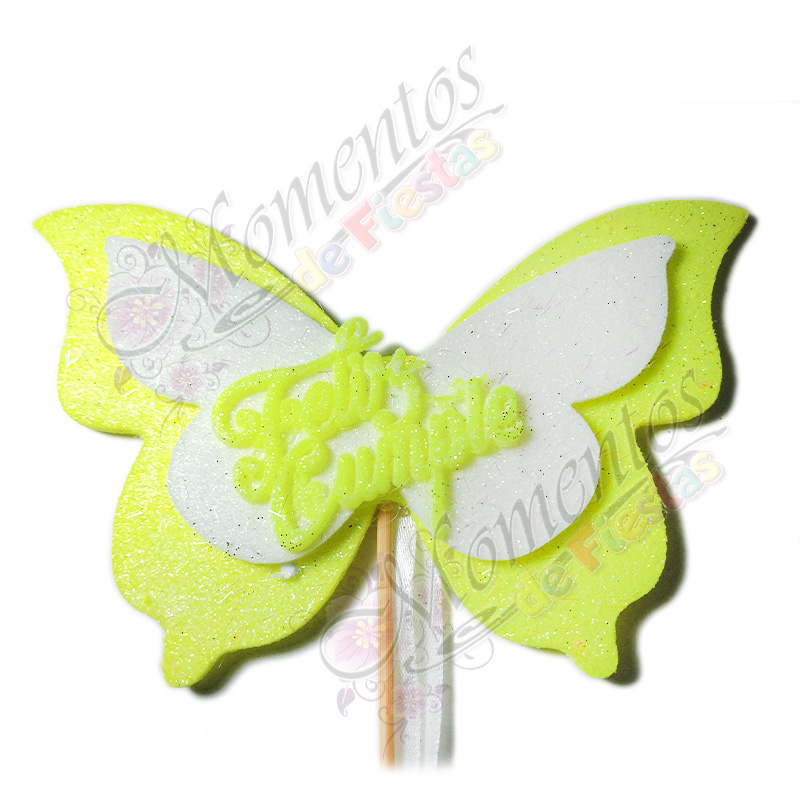 Adorno de Torta - Mariposa Feliz Cumple x5 unidades - Image 5