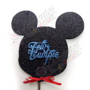 Adorno de torta - Mini Mouse x5 unidades (c/celeste)
