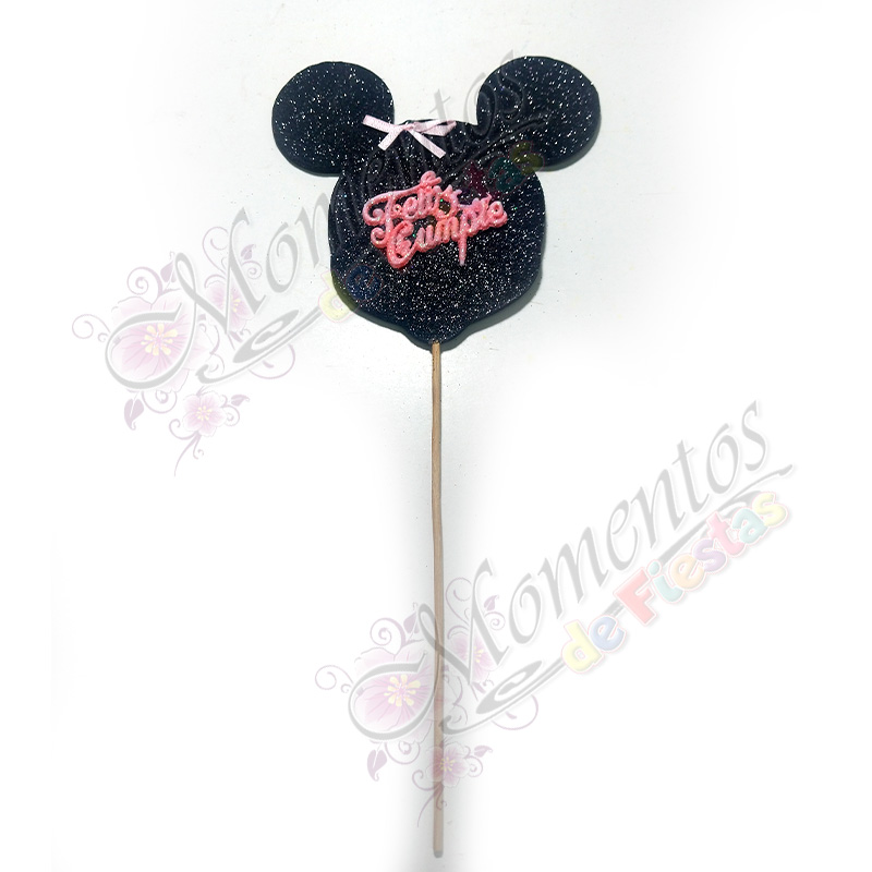 Adorno de torta - Mini Mouse x5 unidades (c/rosa) - Image 2