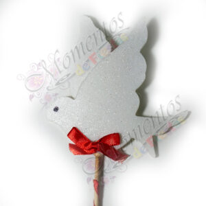 Adorno de Torta - Paloma doble x5 unidades (c/rojo)