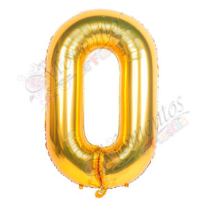 Globo Número 0 Metalizado - Color DORADO