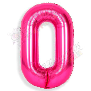 Globo Número 0 Metalizado - Color FUCSIA