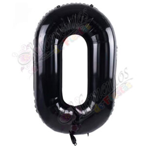 Globo Número 0 Metalizado - Color NEGRO
