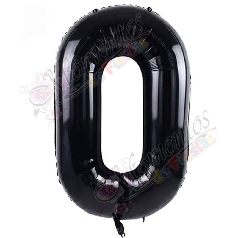 Globo Número 0 Metalizado - Color NEGRO