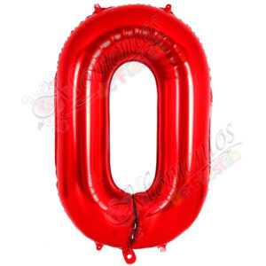 Globo Número 0 Metalizado - Color ROJO
