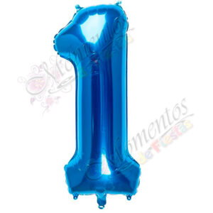 Globo Número 1 Metalizado - Color AZUL