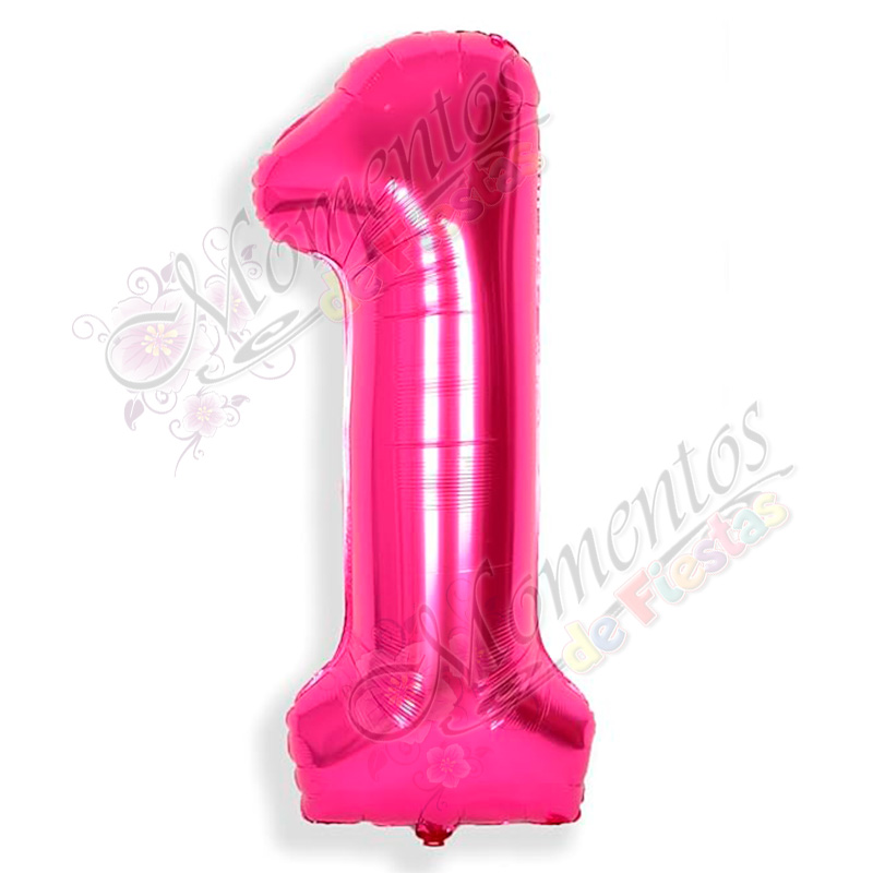 Globo Número 1 Metalizado - Color FUCSIA