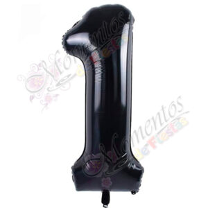 Globo Número 1 Metalizado - Color NEGRO