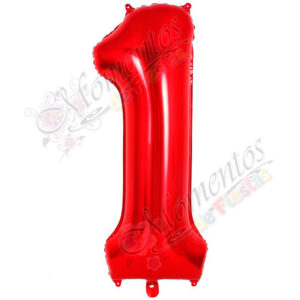Globo Número 1 Metalizado - Color ROJO