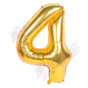 Globo Número 4 Metalizado - Color DORADO