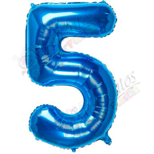 Globo Número 5 Metalizado - Color AZUL