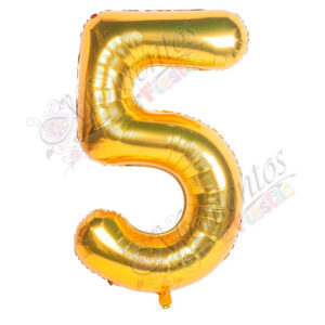 Globo Número 5 Metalizado - Color DORADO