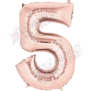 Globo Número 5 Metalizado - Color ROSA GOLD