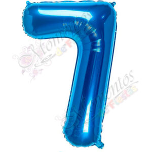 Globo Número 7 Metalizado - Color AZUL