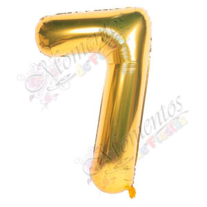 Globo Número 7 Metalizado - Color DORADO