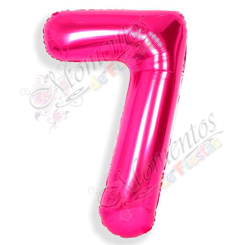Globo Número 7 Metalizado - Color FUCSIA