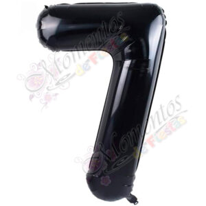Globo Número 7 Metalizado - Color NEGRO
