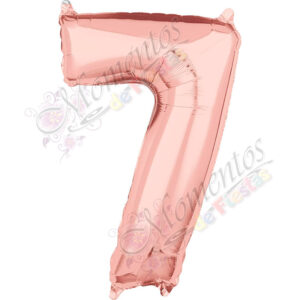 Globo Número 7 Metalizado - Color ROSA GOLD