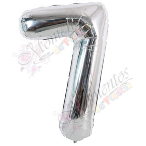 Globo Número 7 Metalizado - Color PLATEADO