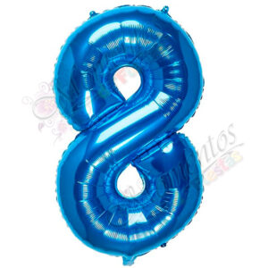 Globo Número 8 Metalizado - Color AZUL
