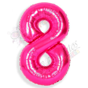 Globo Número 8 Metalizado - Color FUCSIA