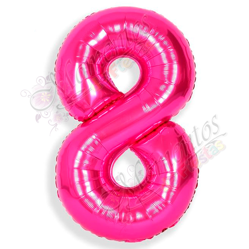 Globo Número 8 Metalizado - Color FUCSIA
