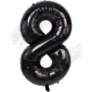 Globo Número 8 Metalizado - Color NEGRO