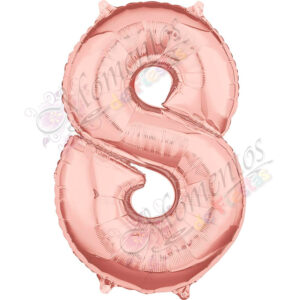 Globo Número 8 Metalizado - Color ROSA GOLD