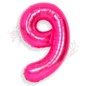 Globo Número 9 Metalizado - Color FUCSIA