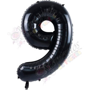Globo Número 9 Metalizado - Color NEGRO