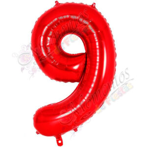 Globo Número 9 Metalizado - Color ROJO
