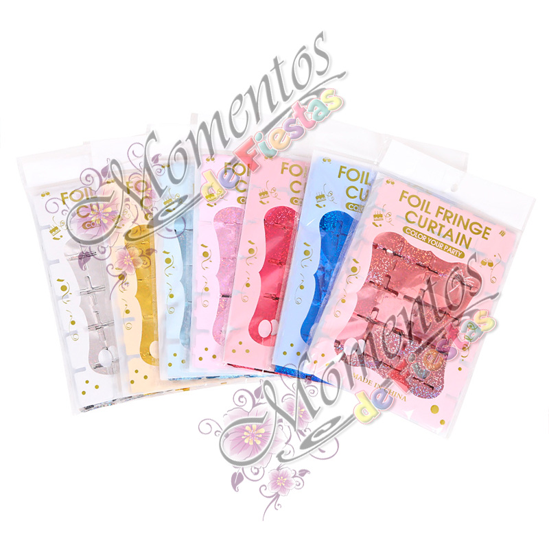 Cortina Metalizada Cuadraditos – Color ROJO - Image 4