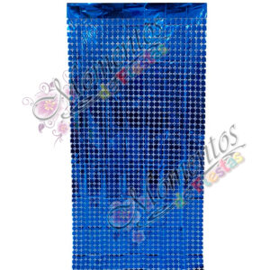 Cortina Metalizada Cuadraditos – Color AZUL