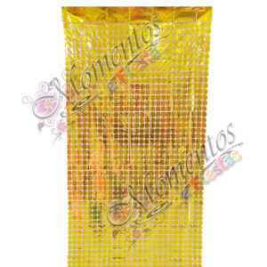 Cortina Metalizada Cuadraditos – Color DORADO