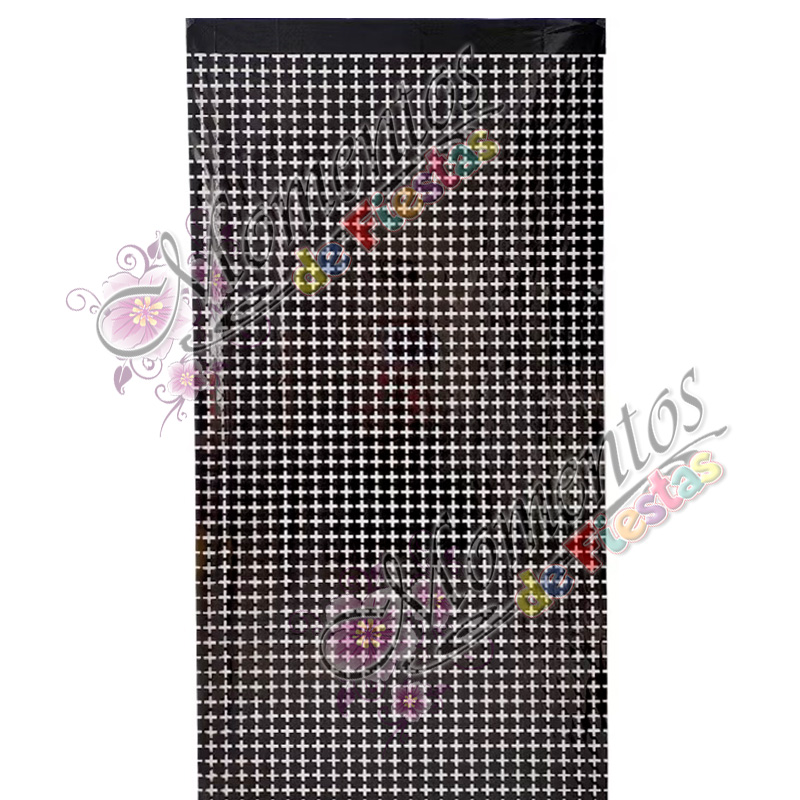 Cortina Metalizada Cuadraditos – Color NEGRO