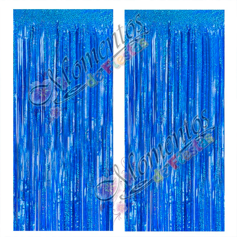 Cortina Metalizada Holográfica – Color AZUL - Image 2
