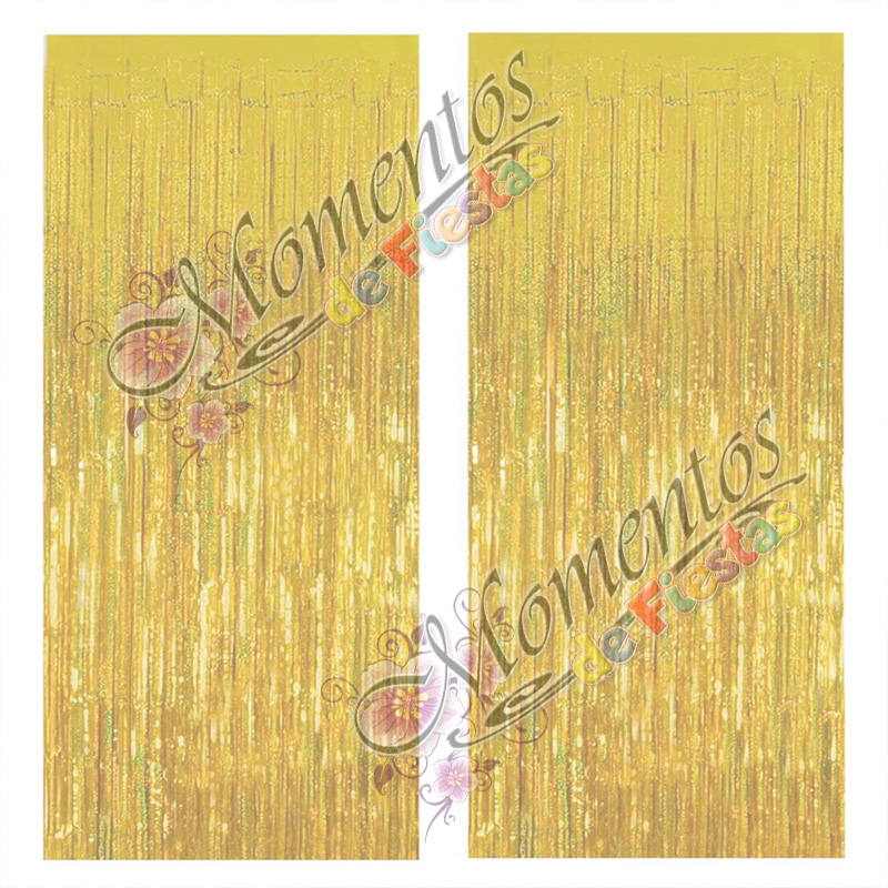 Cortina Metalizada Holográfica – Color ORO CLARO - Image 2